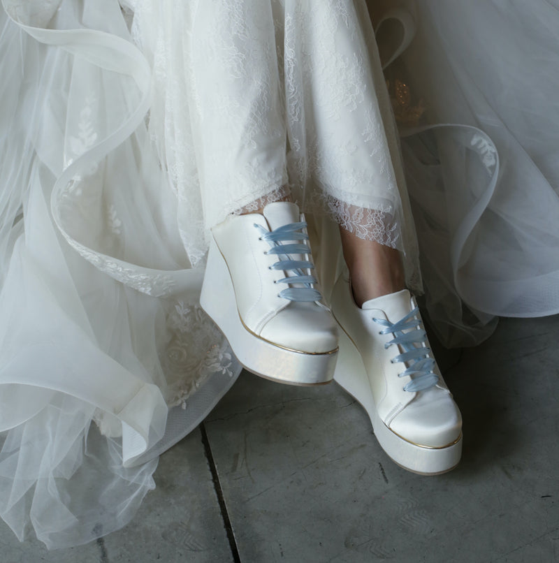 Luxury Platform Bridal Wedding Sneaker Shoe Comfortable White Leather Kara Milovnik Luxury Platform Bridal Wedding Sneaker Shoe Comfortable White Leather Kara Milovnik