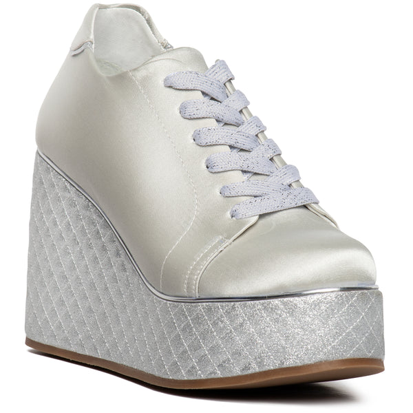 Silver cheap wedge trainers